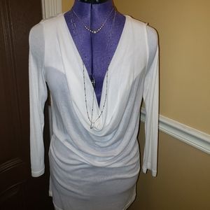 Women's Lg Sheer Cowl Neck top